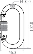 FA5010117B - KRATOS Safety Steel Screw-locking Karabiner - Keylock type